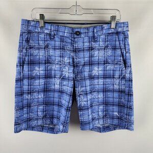 Tommy Bahama Shorts Mens 32x8 Blue Opal Plaid Stretch Batiki Nights Short NWT